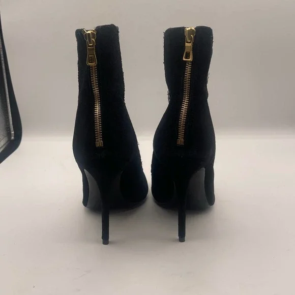 Balmain x H&M Peep-Toe Crystal Beaded Heel Boots Sz Eu 39 / US 8 - Picture 16 of 16